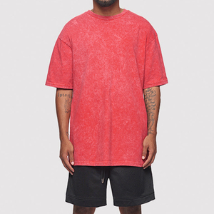 เสื้อยืดคอโอทรงบ็อกซี่ผ้าฝ้าย 100% ล้างสีแบบแอซิดวอช คุณภาพสูง แฟชั่นสตรีทแวร์ผู้ชายไซส์ใหญ่ แขนครึ่งตัว ทรงบ็อกซี่ ผ้าถัก - Product Image 2