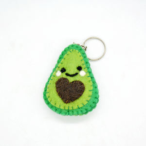 Premium Handmade Wool Felt Light Keychain | Artisan Crafted Eco-Friendly Avocado Shape Pattern <b>Keyring</b> - Product Image 2