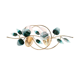 Gold Green Metal <b>Leaves</b> <b>Wall</b> <b>Decor</b> Botanical Plant Inspired <b>Wall</b> Sculpture for Living Room Bedroom Entryway Modern Home Accent - Product Image 4