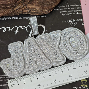 Personalized " 4K " <b>Name</b> Pendant Necklace VVS Moissanite Diamond Rapper <b>Chain</b> Jewelry Gift - Product Image 2