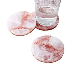 玫瑰金镶嵌杯垫最佳质量独特设计手工批发价格直销厂家家用餐桌杯垫软聚氯乙烯咖啡