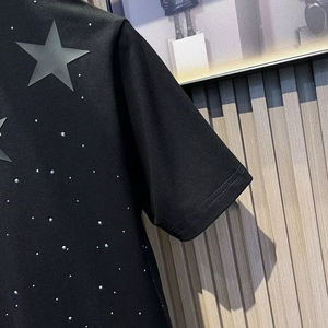 Camiseta de Hombre OEM con Pedrería, Camiseta de Lujo con Cristales, Ropa Urbana, 100% Algodón, Fabricante de Moda Casual - Product Image 3