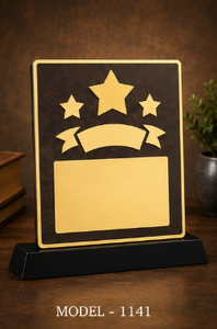Placa de madera MDF modelo 1141 con diseño de estrellas y cinta para premios de reconocimiento deportivo - Product Image 4