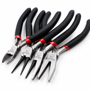 Stainless Steel <b>Needle</b> Nose Pliers for Jewelry Making Black Handle Precision Hand Tool 12.5cm DIY Craft <b>Beading</b> Pliers - Product Image 1