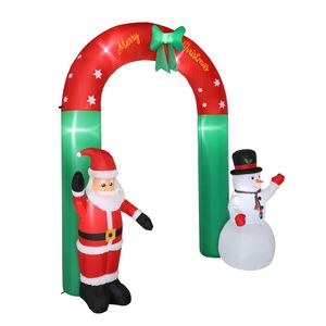 Arco Decorativo Festivo di 2,4 Metri con Babbo Natale e Pupazzo di Neve, 7 Luci, Decorazioni Gonfiabili per Esterni - Product Image 3