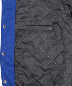Custom Men's Wool Varsity Puffer Hooded <b>Jacket</b> OEM Service Streetwear Coat with Cartoon Patchwork Design - Product Image 4