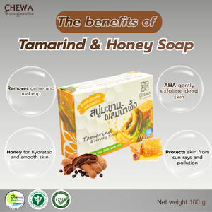 Savon Visage CHEWA Tamarin & Miel avec AHA 100g pour une Exfoliation Douce et une Protection Contre les Rayons du Soleil et la Pollution, Adapté aux Peaux Sèches - Product Image 6