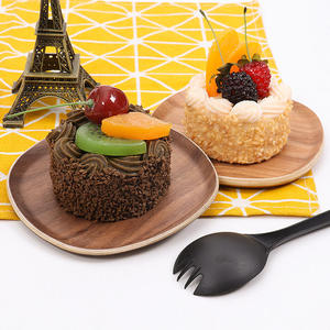 Assiette en bois d'acacia, plateau japonais, plateau à thé irrégulier en bois, assiette à collation, assiette à gâteau, assiette à petit-déjeuner, assiette à café, assiette à dessert - Product Image 3