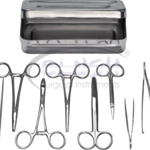 Kit d'instruments de dissection et de pansement pour chirurgie générale, en acier, comprenant pinces manuelles, ciseaux, pinces à épiler et trousse de pansement, par Blush Surgical - Product Image 5
