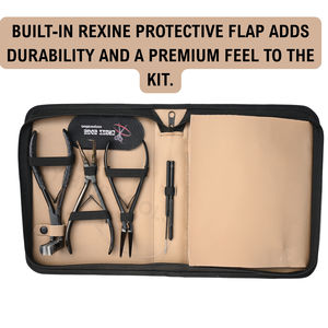 Kit d'outils premium pour extensions de cheveux noirs avec pince à presser le ruban adhésif, pince à retirer les micro-perles, aiguilles de type C et pinces de sectionnement à boucle - Product Image 5