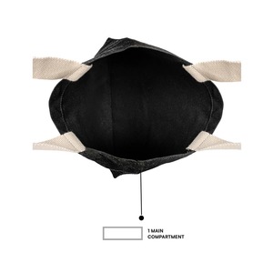 Bolso Tote Negro con Diseño de Margaritas, Elegante y Popular, Bolso de Compras de Lona Reutilizable para Uso Diario, Disponible a Precio de Mayoreo - Product Image 4