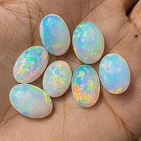 Opale d'Éthiopie blanche naturelle, taille libre, cabochon ovale à dos plat, pierres précieuses en vrac pour la fabrication de bijoux, disponible en ligne maintenant, prix d'usine