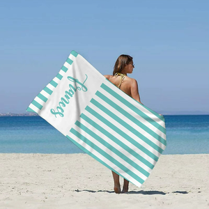 Personalized Woven Stripe Beach <b>Towel</b> Custom Name <b>Bath</b> <b>Towel</b> for Kids Adults Couples Men Women-Vacation Gift - Product Image 2