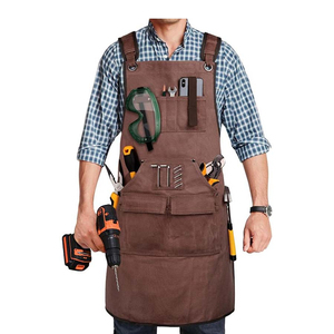 Black Polyamide <b>Waterproof</b> <b>Work</b> Apron Adjustable Crossback Unisex Dust Proof Multi Pocket Utility Workshop Repair Maintenance - Product Image 6