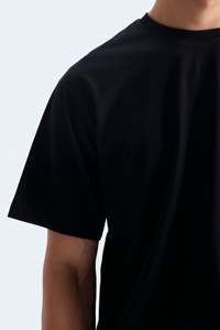 เสื้อยืดโอเวอร์ไซส์ผู้ชาย ผ้าฝ้าย คอกลม ไหล่ตก สตรีทแวร์ สกรีนโลโก้ตามสั่ง - Product Image 2