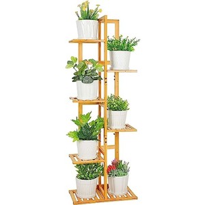 Soporte para Plantas de Bambú, Estante de Exhibición de Madera de 6 Niveles |   Natural al por Mayor - Product Image 2