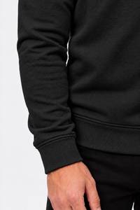 Sudadera Premium para Hombre, Negra Texturizada, con Cierre de Media Cremallera, 550 g/m², con Cuello Alto y Cremallera Plateada, Estilo Vintage para Invierno - Product Image 4