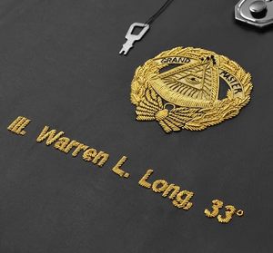 Étui pour tablier de Maître Maçon Bleu - Personnalisé en similicuir noir MM, WM, Provincial - Product Image 4