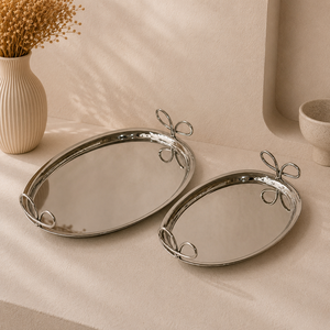 Elite Stainless Steel <b>Rectangular</b> Serving <b>Tray</b> with Designer Handles <b>Mirror</b> Finish Rust Resistant Premium Dining Display Platter - Product Image 4