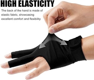 Billiard Pool Glove for Left Hand, 3-Finger Snooker Cue Glove - Product Image 4