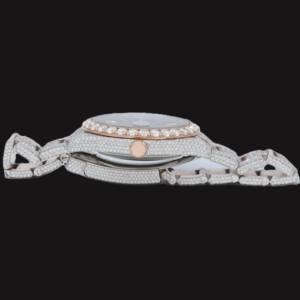 Reloj Mecánico de Lujo para Mujer con Esfera Marrón VVS y Moissanita, Reloj de Pulsera Personalizado con Cristales, Movimiento de Cuarzo Cuadrado Antiguo, Venta al Por Mayor - Product Image 3