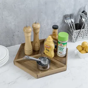 Plateau de service décoratif fait main pour une décoration de salon haut de gamme, design minimaliste et durable pour les collations et les desserts, plaqué et sûr. - Product Image 5