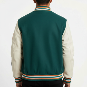 เสื้อแจ็คเก็ตวาร์ซิตี้ผู้ชายแบบมีโลโก้สั่งทำ คุณภาพสูง สำหรับโรงเรียนและวิทยาลัย สไตล์วินเทจ เสื้อแจ็คเก็ตเบสบอลแบบ Letterman สำหรับฤดูหนาว - Product Image 2