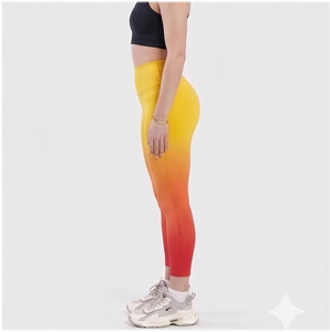 Gradient Color High Waist Leggings Women Full Length Sporty Yoga Fitness Wear Stretch Quick Dry Spandex Polyester Tight Pants - Product Image 4