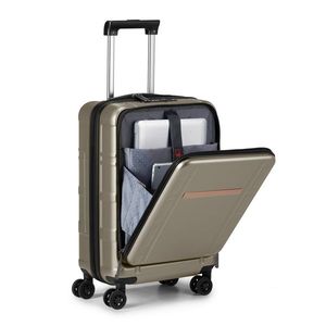 Valigia da cabina in alluminio da 20 pollici con scomparto frontale, doppie ruote girevoli, lucchetto TSA, approvata per il trasporto aereo - Product Image 3