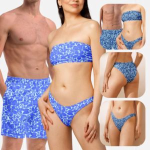 Custom Floral Print Matching Couple Swimwear Set High Quality <b>String</b> Bikini Beachwear Outfits - Product Image 5