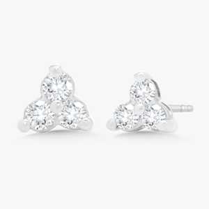 14K Solid Gold 925 <b>Silver</b> Lab Grown Diamond Stud Cluster <b>Earrings</b> 1.20Ctw Geometric Round Multi Stone Piercing Wholesale Pair - Product Image 5