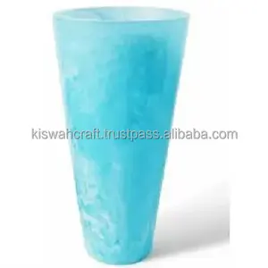 Jarrón de resina de flores de cristal nórdico transparente de tubo de estilo de diseño moderno tamaño de personalización de nuevo diseño con diseño de remolino y mármol - Product Image 1