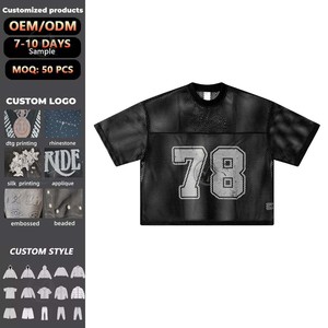 Camiseta de béisbol estilo streetwear de diseño único y transpirable, 100% poliéster, para hombre, estilo cropped. - Product Image 2