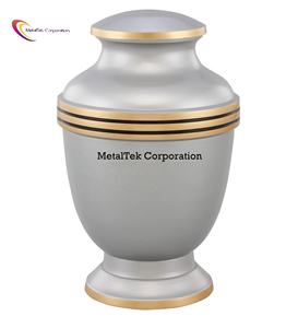 Urna de Metal de aleación de alta calidad Golden Triband para adultos, ceremonia conmemorativa, cenizas, suministros funerarios, urnas de lujo de estilo americano - Product Image 2