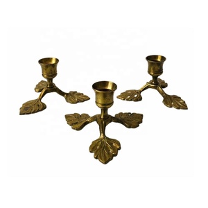 Vente chaude feuille et fleur bougeoir en aluminium pour salle à manger dîner table pièce maîtresse mariage Festival Occasion décor à la maison - Product Image 4