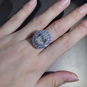 เพชรโมอิสทรงกลม2กะรัตคุณภาพเยี่ยมแหวนทองขาว18K เครื่องประดับแต่งงานแบบดั้งเดิมสำหรับผู้หญิง - Product Image 2