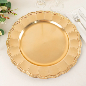 Platos Decorativos Redondos de Metal con Adorno de Girasoles Dorados para Bodas, Fiestas, Banquetes y Eventos - Product Image 5