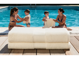 Ensemble de serviettes de bain en tissu éponge ivoire de qualité supérieure, 6 pièces, serviettes en mélange de viscose de bambou et de coton pour collections de luxe pour la maison et les hôtels - Product Image 5