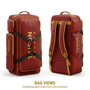 Bolsa de fútbol gaélico para mujer, tela de poliéster 600D resistente al agua, diseño de paneles negros, correas acolchadas, impresión de logotipo personalizado, bolsa de lona. - Product Image 4