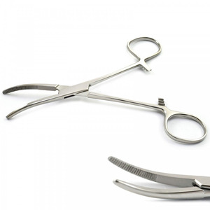 Pinzas Curvas de Precisión Kelly, Acero Inoxidable Plateado, Pinzas de Bloqueo Manual, Certificación CE Clase II para Uso Médico y Dental - Product Image 4