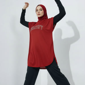 Vestido Deportivo Holgado y Modesto para Mujeres Musulmanas, Túnica Larga Atlética de Tela Transpirable con Hiyab, para Gimnasio, Yoga, Entrenamiento, Protección UPF50+ - Product Image 1