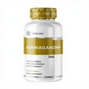 Suplemento Natural para el Cuidado de la Salud de Adultos de Marca Privada, Cápsulas de Ashwagandha India de 500 mg, Certificado GMP, Alivio del Estrés para Mujeres, Gujarat - Product Image 1