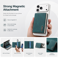Porte-cartes magnétique à grande capacité avec blocage RFID, effet cuir PU, peut contenir 10 à 13 cartes, compatible avec les téléphones et les étuis magnétiques