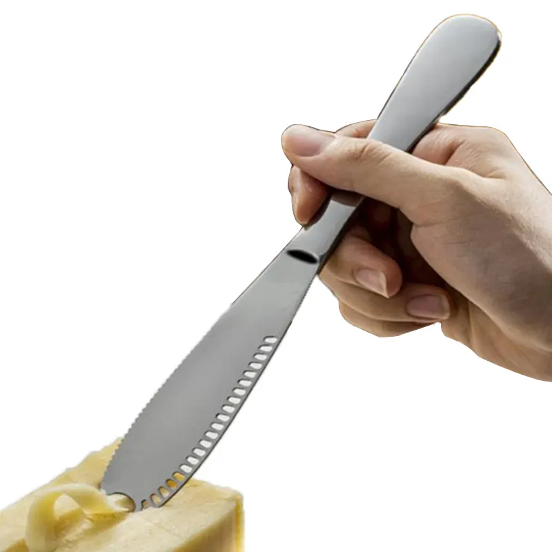 Multifunktions-Butter messer aus Edelstahl mit Loch Käse Dessert Marmeladen messer Besteck Werkzeug Küche Toast Brotmesser Geschirr