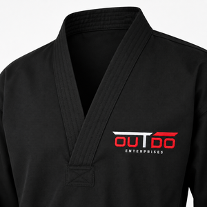 OUTDO ENTERPRISES Uniforme de Taekwondo Unisexe en Coton Noir Coupe Classique Logo Avant Durable Taille Adulte Uniforme de Taekwondo - Product Image 4