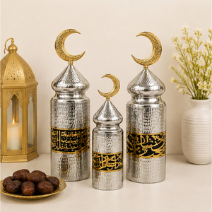 Juego de Adornos Metálicos Islámicos con Caligrafía Árabe, Decoración Premium para Cúpula de Mezquita y Exhibición de Luna Creciente para Mesa - Product Image 2