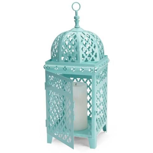 Portavelas Decorativo de Metal Verde Menta, Adorno Pastel para el Hogar, Serenidad Encantadora - Product Image 1