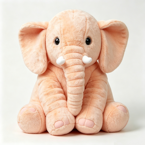 customized Blush peach elephant plush <b>toy</b>, sitting <b>stuffed</b> elephant, baby comfort plush elephant, large floppy ears elephant - Product Image 1