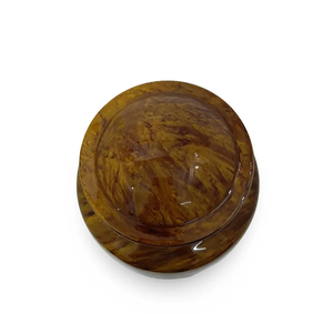 Brown Marble Effect Urn <b>for</b> <b>Ashes</b> Adult Cremation <b>Keepsake</b> Urn Stainless Steel Lid Memorial Container - Product Image 2