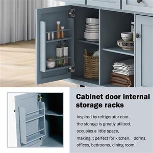 Carrello da Cucina in Acciaio e Metallo con Piano in Legno di Gomma, Ripiani Interni, 5 Ruote e Design con Anta a Scomparsa - Product Image 4